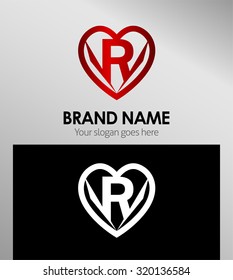 Letter R logo icon design template elements 