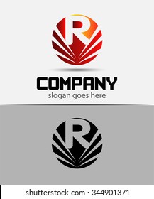Letter R logo icon design template elements
