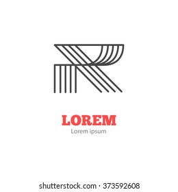 Letter R logo icon design template. Vector letter R logo. Abstract letter R company name. Vector letter emblem business. Company logo