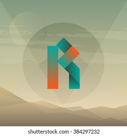 Letter R logo icon design, alphabetical logo design. Vector color sign, brand element.