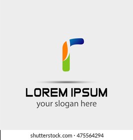 Letter R logo icon design template elements. Vector color sign
