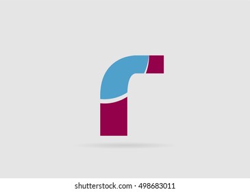 Letter R logo icon design template elements. Vector color sign
