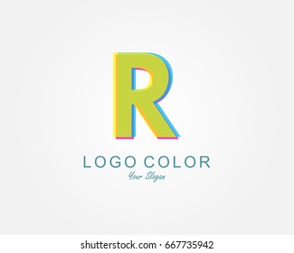 Letter R logo icon design with colorful