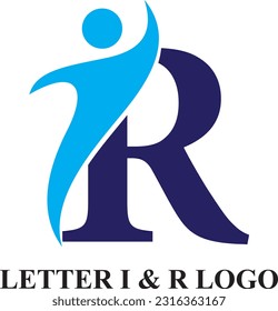 letter r and i logo icon template design