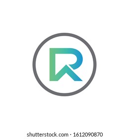 letter r logo icon vector circle color template