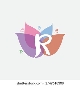 letter R logo illustration of a water color vector design