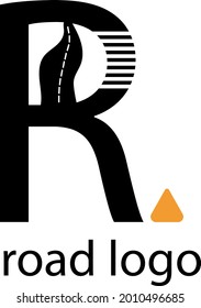 das Logo des Buchstaben R mit dem Bild der Straße