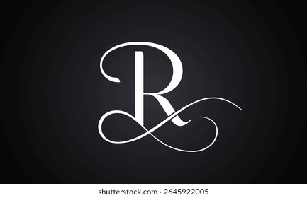 Letter r logo with infinity combination. Modern trendy initial luxury r letter logo design. Royal premium letter r logo design vector template.