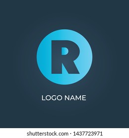 Letter "R" logo isolated. Alphabet with circle shape