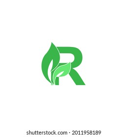 Letter R logo leaf icon design concept vector