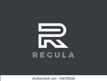 Letter R Logo Luxury design vector template Linear. Type Character Symbol Logotype