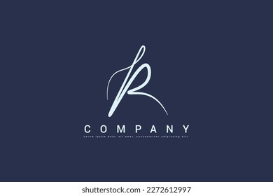 letter R logo manual elegant minimalism sign. vector illustration