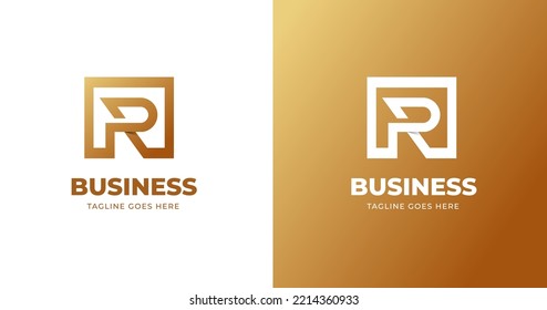 Letter R Logo mark brand identity business company design vector icon