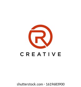 Letter R Logo. minimalist Unique modern geometric creative elegant. Vector icon