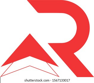 letter R logo modern flat design