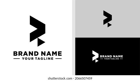 LETTER R LOGO MONOGRAM ARROW GEOMETRIC EDITABLE