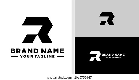 LETTER R LOGO MONOGRAM GEOMETRIC SHAPE
