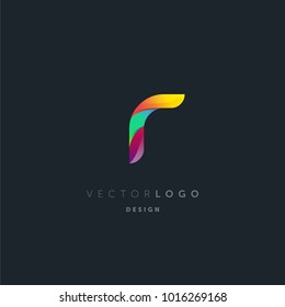 Letter R logo, multi colour letter icon vector template.

