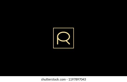 LETTER R LOGO WITH NEGATIVE SPACE EFFECT IN SQUARE FRAME FOR LOGO DESIGN OR ILLUSTRATION USE