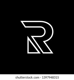 Letter R logo, Outstanding professional elegant trendy awesome artistic black and white color.