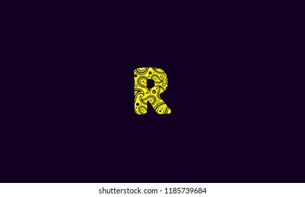 LETTER R LOGO WITH PATCH DESIGN FOR ILLUSTRATION OR LOGO DESIGN USE