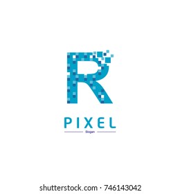 Letter R  Logo, pixel Logo