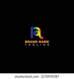 letter r logo with rainbow color