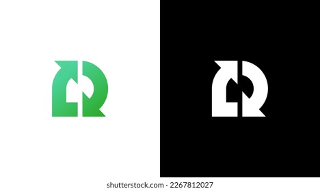 Letter R logo recycle environment vector monogram icon Design template