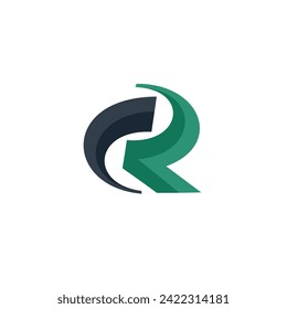 Letter R logo, rotate logo design