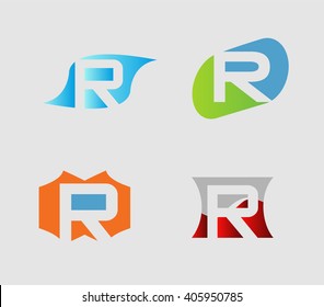 Letter R logo set
