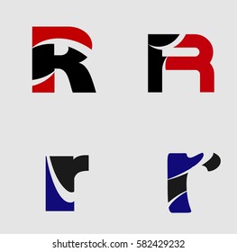 Letter R logo set
