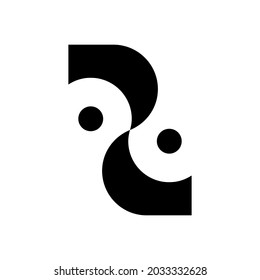 letter R logo in the shape of a bird's head, very cool and modern ambigram logo