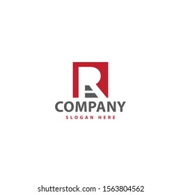 letter R logo with the shape of the letter R and the letter A underneath which is like a ladder and masculine colors make this design. unique, modern.