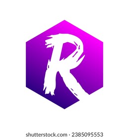 The letter R logo is simple and attractive
