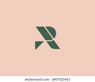 A letter R logo from simple geometric shapes. Creative monogram initial sign logotype. Vector illustration.