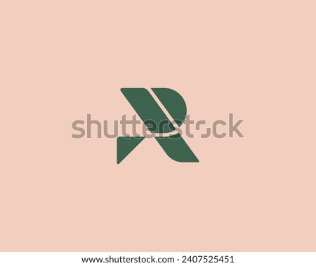 A letter R logo from simple geometric shapes. Creative monogram initial sign logotype. Vector illustration.