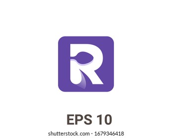 letter R logo spoon icon vector
