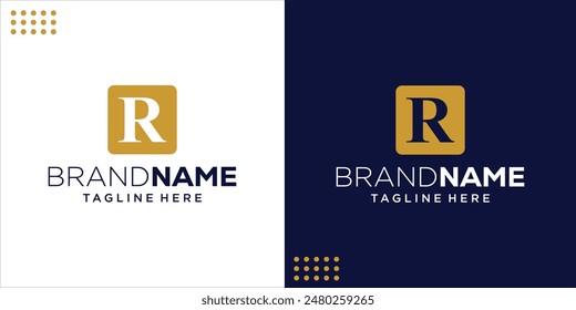 letter R logo square ribbon line logo, Design Inspiration, Illustration, Vector