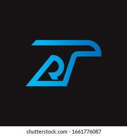 Letter R logo template as abstract hawk. Wings design element vector illustration. 