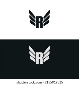 Letter R Logo Template Black White Stock Vector (Royalty Free