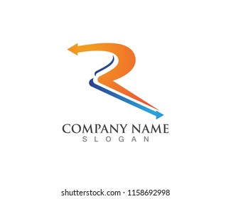 Letter R Logo Template Circle Arrow Design