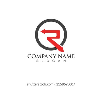 Letter R Logo Template Circle Arrow Design