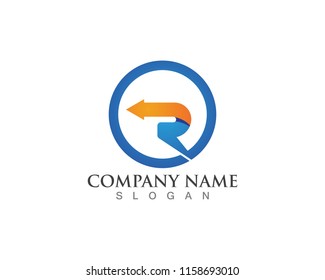Letter R Logo Template Circle Arrow Design