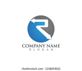 Letter R Logo Template Circle Arrow Design