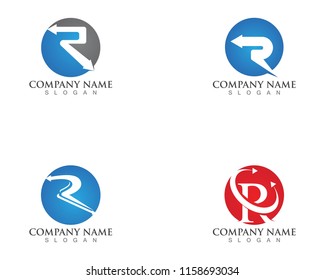 Letter R Logo Template Circle Arrow Design