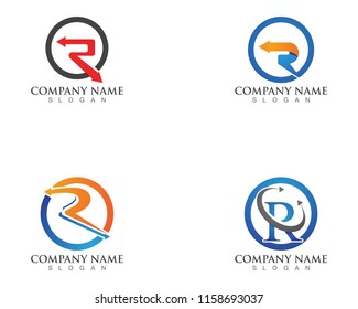Letter R Logo Template Circle Arrow Design