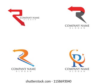 Letter R Logo Template Circle Arrow Design