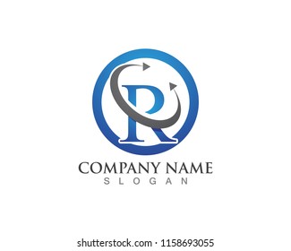 Letter R Logo Template Circle Arrow Design