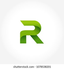 letter R logo template in gradients style. letter R logo template in green color