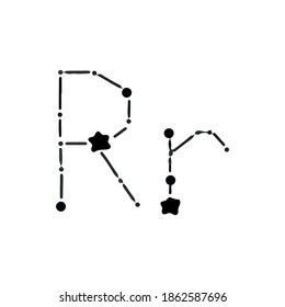 Letter R logo template vector design stars constellation